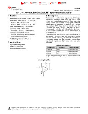 LF412-N datasheet cover page