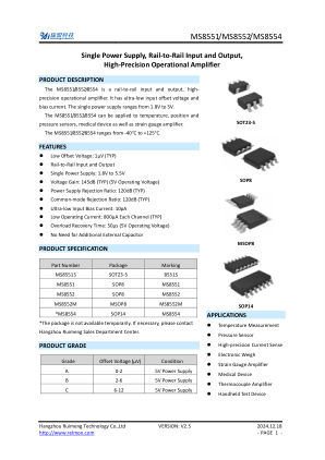 MS8551 datasheet cover page
