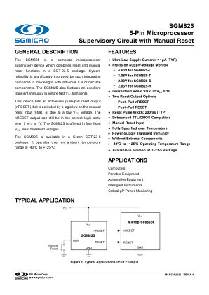 SGM825 datasheet cover page