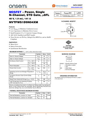 NVTFWS1D9N04XM datasheet cover page