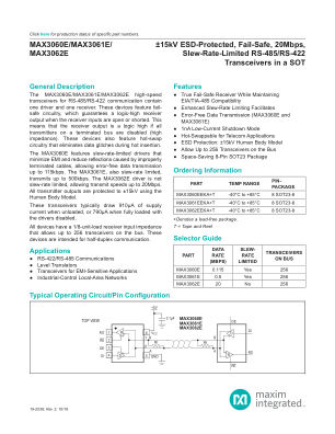MAX3060E-MAX3062E 数据手册首页