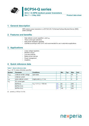 BCP54-16-QX datasheet cover page