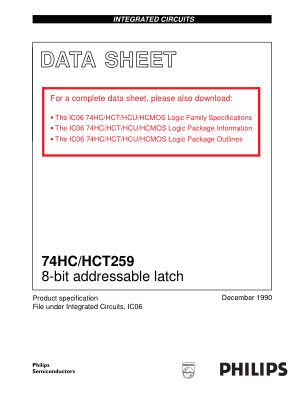74HCT259D datasheet cover page
