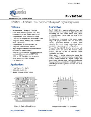 PHY1075 datasheet cover page