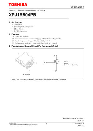 XPJ1R504PB datasheet cover page