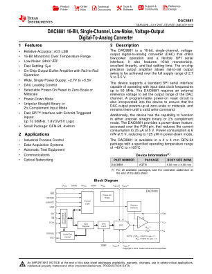 DAC8881 datasheet cover page