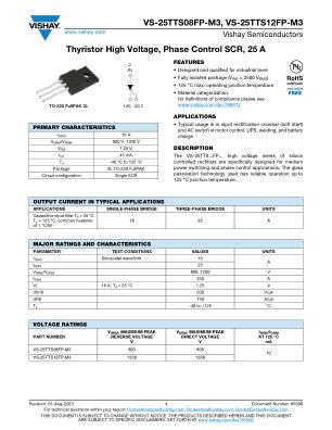VS-25TTS08 datasheet cover page