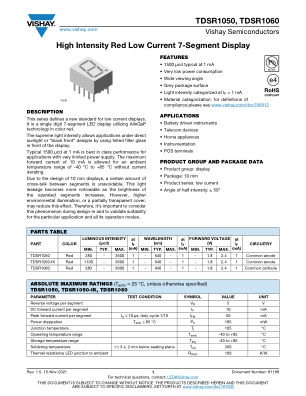 TDSR1050 datasheet cover page