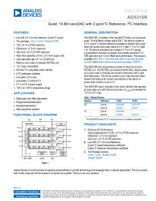 AD5316R datasheet cover page