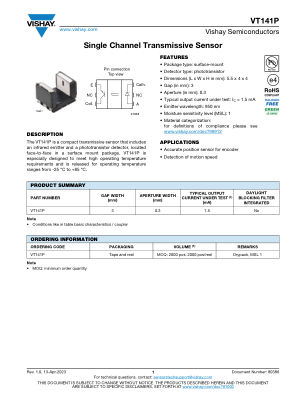 VT141P datasheet cover page