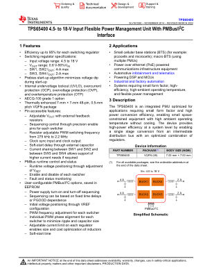 TPS65400 datasheet cover page