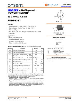 FDD86367 datasheet cover page