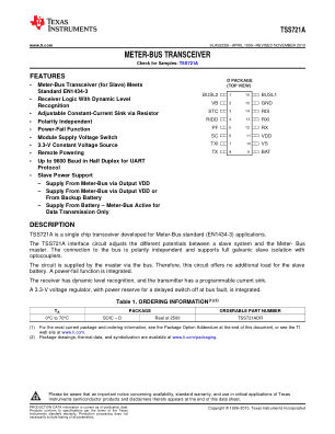 TSS721A datasheet cover page