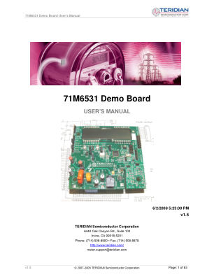 71M6531F-DB 数据手册首页