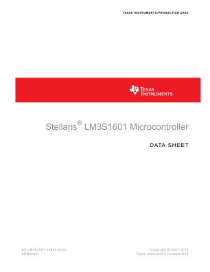 LM3S1601 datasheet cover page