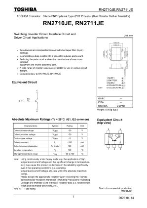 RN2711JE datasheet cover page