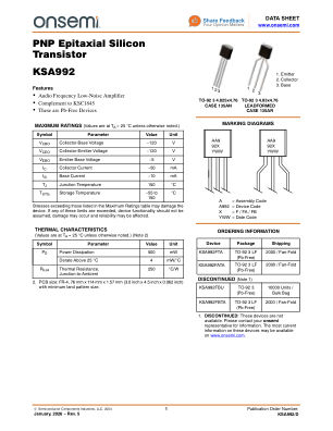 KSA992 数据手册首页