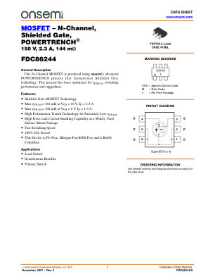 FDC86244 datasheet cover page