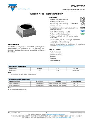 VEMT3705F 数据手册首页