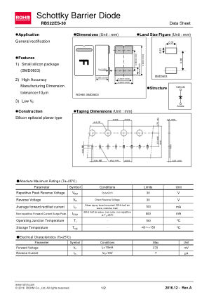 RB522ES-30 数据手册首页