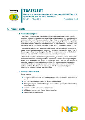 TEA1721BT datasheet cover page