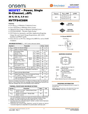 NVTFS4C08N 数据手册首页