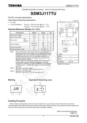 SSM3J117TU datasheet cover page