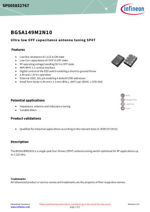 BGSA149M2N10 datasheet cover page