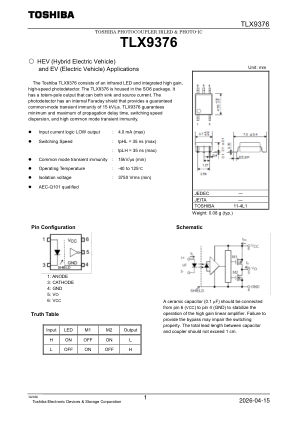TLX9376 datasheet cover page