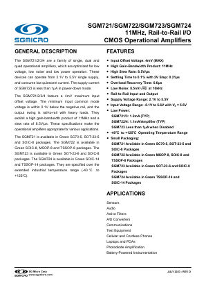 SGM721 datasheet cover page