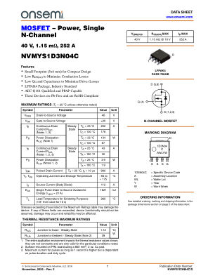 NVMYS1D3N04C 数据手册首页
