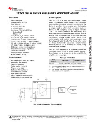 TRF1218 datasheet cover page