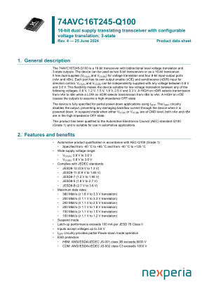 74AVC16T245DGV-Q1J datasheet cover page