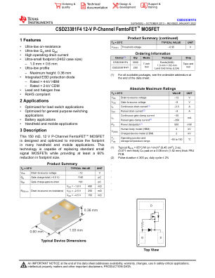 CSD23381F4 数据手册首页