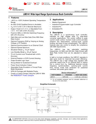 LM5141 datasheet cover page