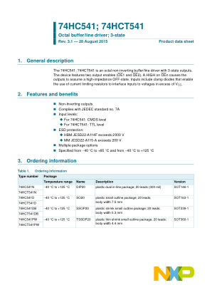 74HCT541PW datasheet cover page