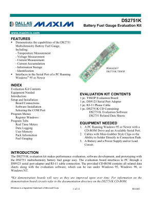 DS2751K datasheet cover page