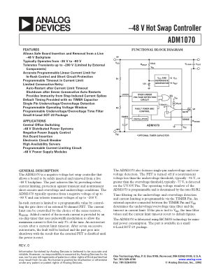 ADM1070 datasheet cover page