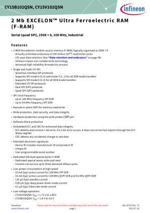CY15B102QSN datasheet cover page