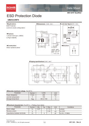 UMZC6.8NFH datasheet cover page