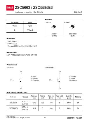 2SC5585E3 datasheet cover page