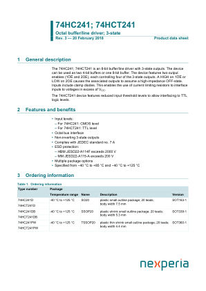 74HC241DB datasheet cover page