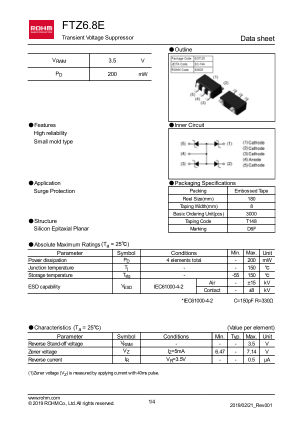 FTZ6.8E 数据手册首页