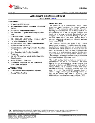 LMH6586 datasheet cover page