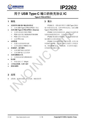 IP2262 数据手册首页