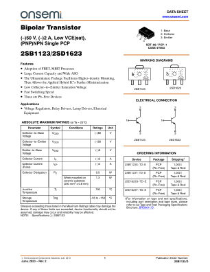 2SB1123 datasheet cover page