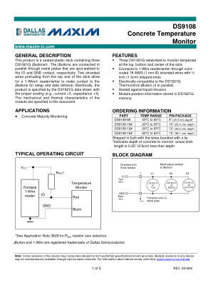 DS9108 datasheet cover page