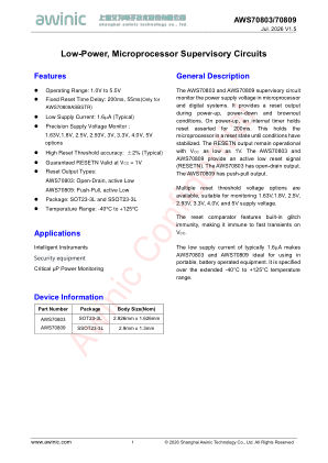 AWS7080X datasheet cover page