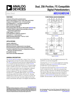 AD5243 datasheet cover page