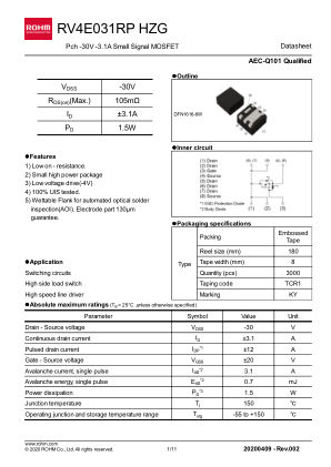RV4E031RPHZG 数据手册首页